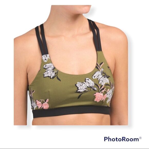 MINK PINK MOVE strappy Floral Sports Bra L - Picture 1 of 5